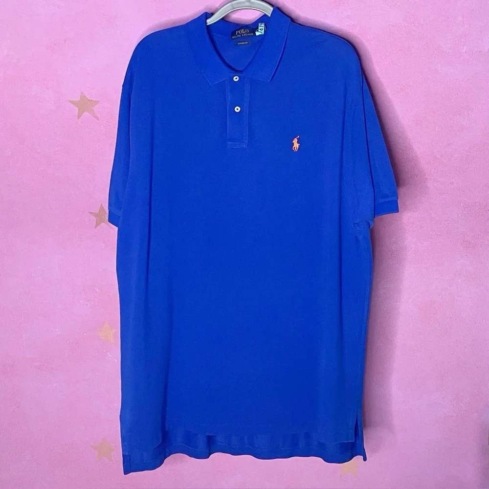 POLO Ralph Lauren Men's Royal Blue Short Sleeve Polo Shirt Sz XXL 2XL